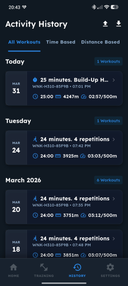 History screen