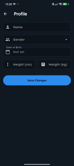 Profile screen