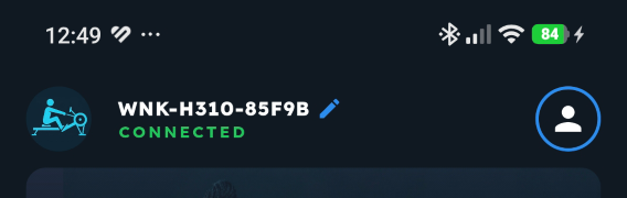 Rower connected status